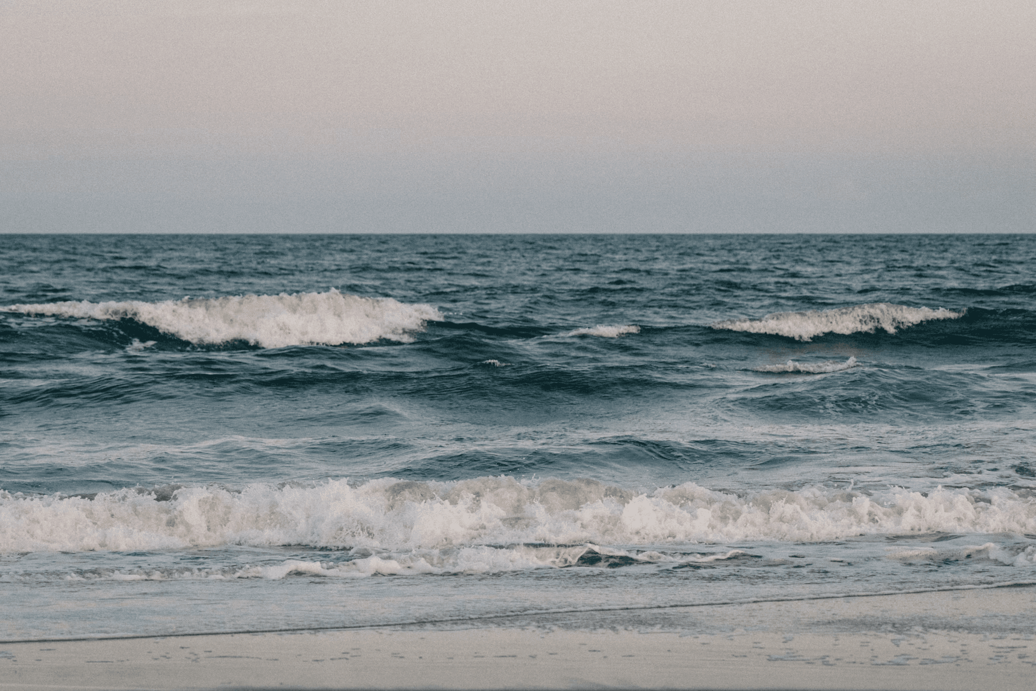 Atlantic waves breaking along the Ocean City shoreline.
